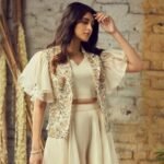 White Floral Embroidered Jacket Sharara Set