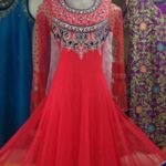 Red and Black Anarkali Gown