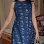 Blue & White Floral Kurti Set